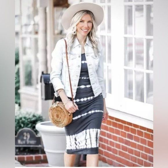 Michael Stars Dresses Michaelstars Midi Black Oxide Tie Dye Ruched